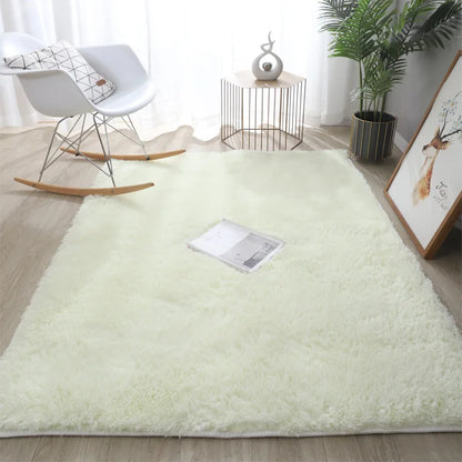 VIKAMA Silk Tie-Dye Plush Non-Slip Area Rug