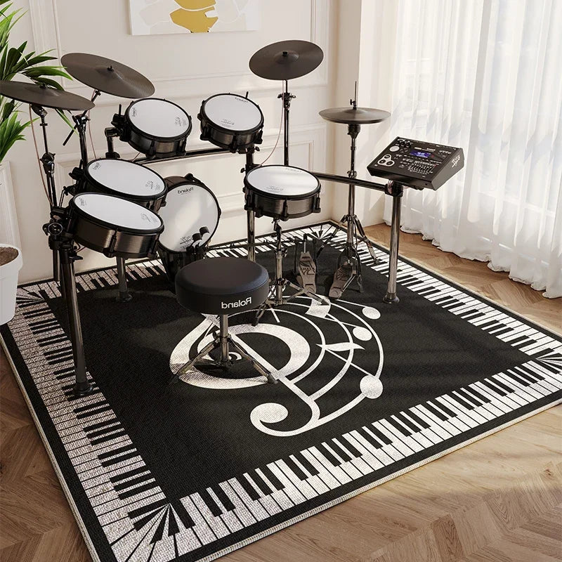 Modern Abstract Music Symbol Area Rug