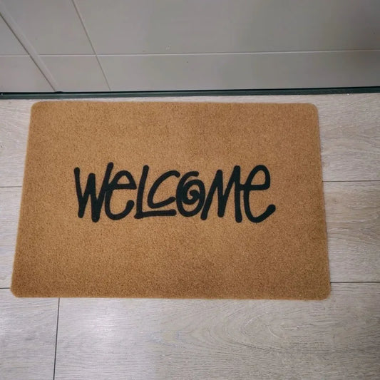 STU Trendy Letter Welcome Door Mat Non-Slip Entry Floor Carpet