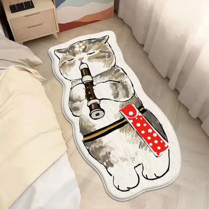 Faux Cashmere Cartoon Pet Rug Non-Slip Washable Bedroom Mat