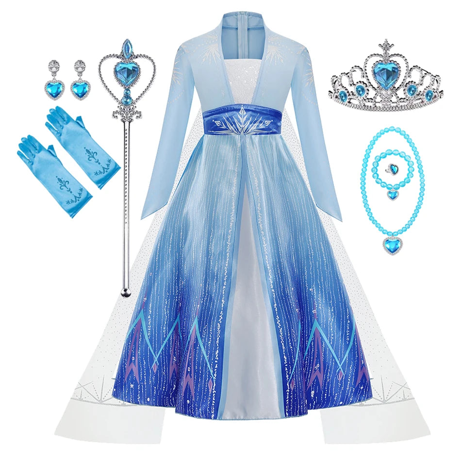 Disney Frozen Elsa Princess Costume Dress For Girls