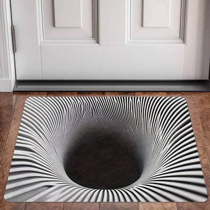 VIKAMA Black Hole Illusion Rug Non-Slip Hallway Bathroom Door Mat Home Decor