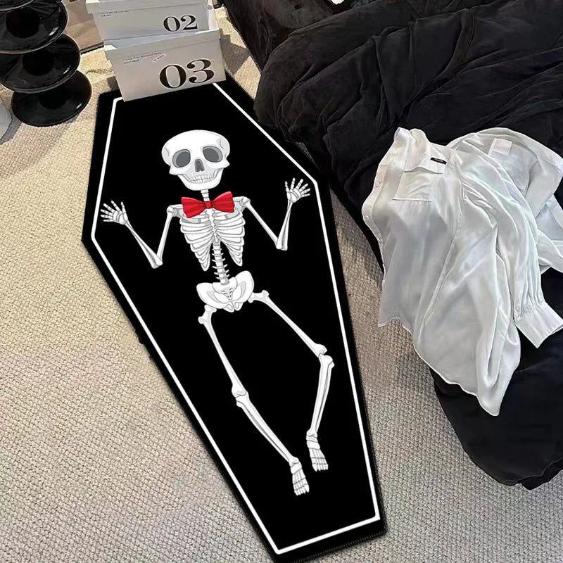 VIKAMA Halloween Gothic Skull Vampire Rug Bedroom Living Room Entrance Mat Home Decor