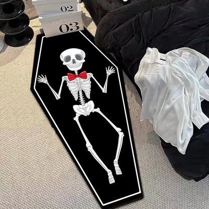 VIKAMA Halloween Gothic Skull Vampire Rug Bedroom Living Room Entrance Mat Home Decor
