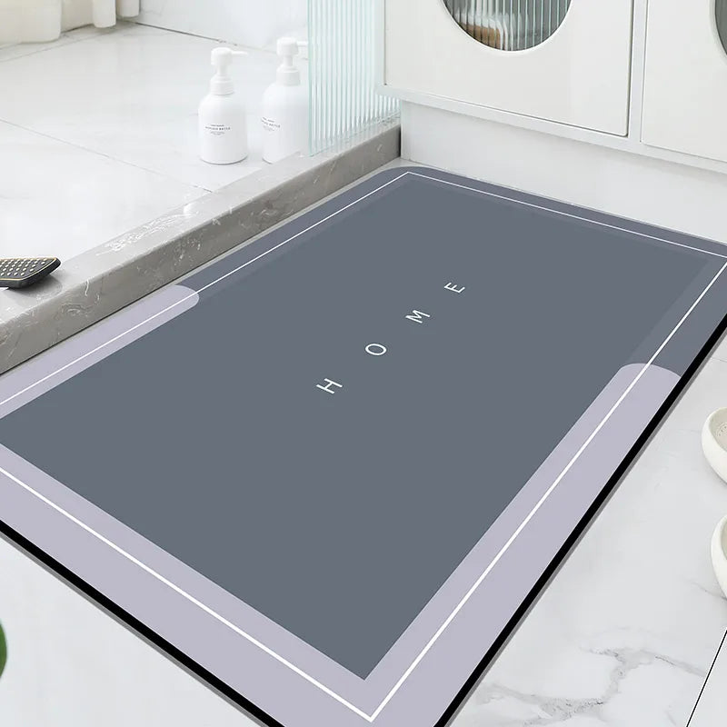 Diatom Mud Bathroom Mat Absorbent Non-Slip Entry Rug Bathtub Shower Door Floor Carpet Hand Washable Home Decor