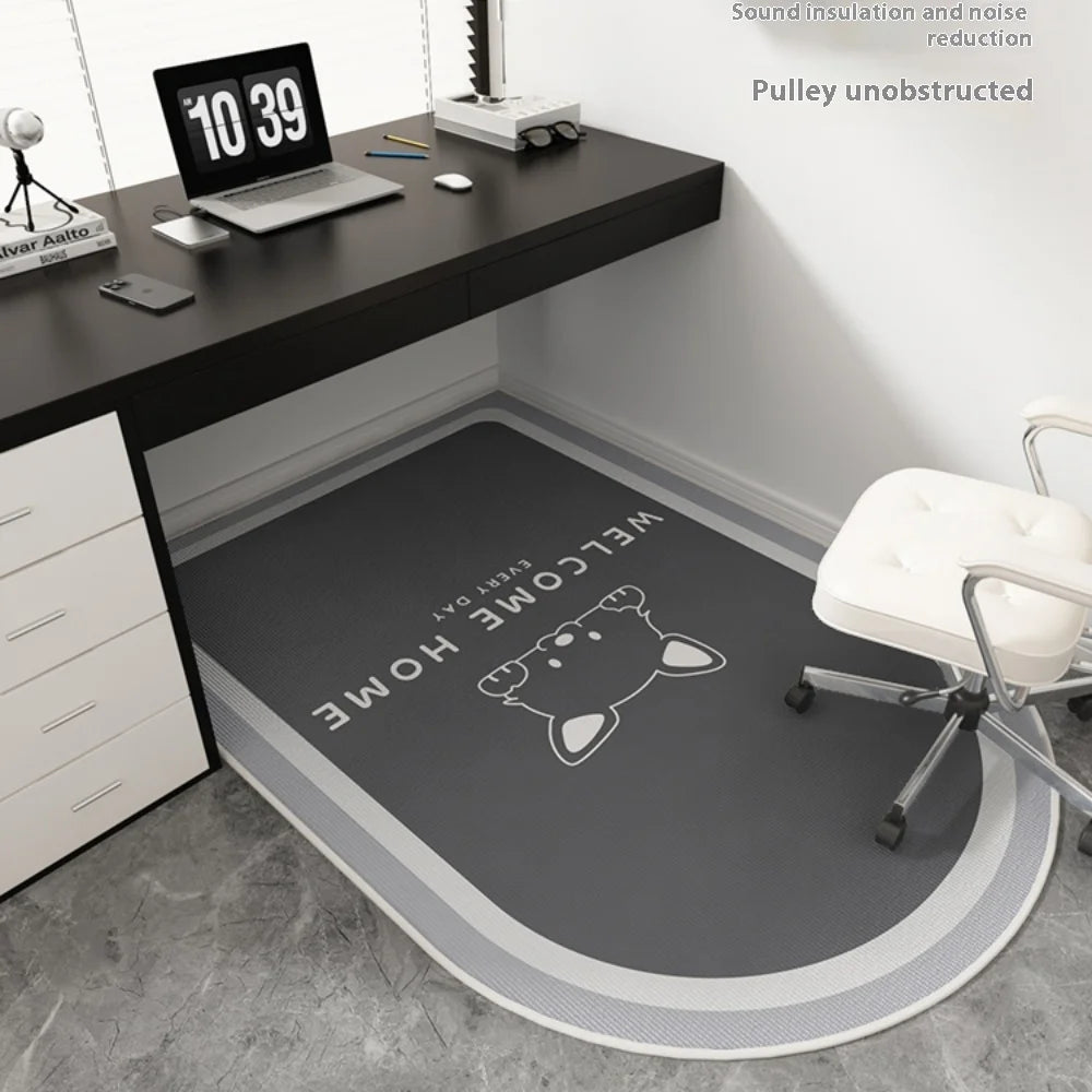 VIKAMA Geometric Computer Chair Floor Mat Non-Slip Office Bedroom Desk Protection Carpet