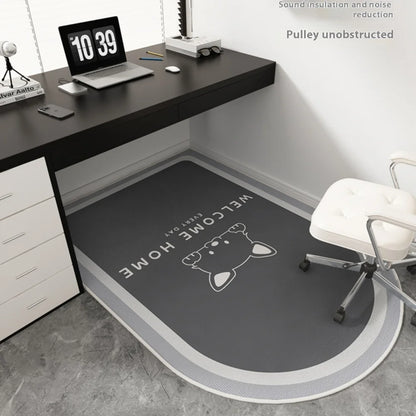 VIKAMA Geometric Computer Chair Floor Mat Non-Slip Office Bedroom Desk Protection Carpet