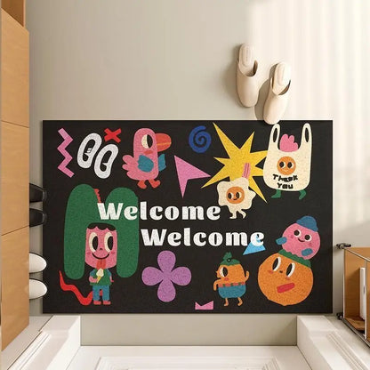 Silk Ring Door Mat Non-Slip Dirt-Resistant Bedroom Bathroom Entry Floor Carpet