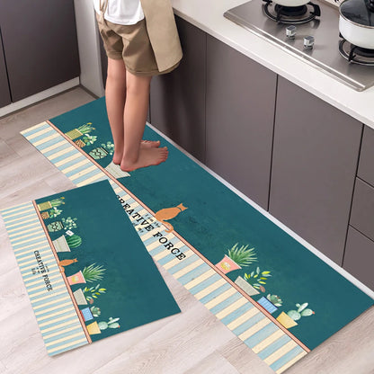 Non-Slip Kitchen Mat Long Crystal Velvet Rug Absorbent Foot Mat Bedroom Living Room Doormat Small Carpet Home Decor