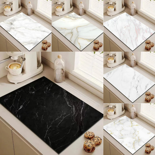 VIKAMA Marble Diatomite Absorbent Kitchen Drain Mat