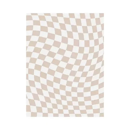 Retro Checkerboard Fluffy Plush Area Rug