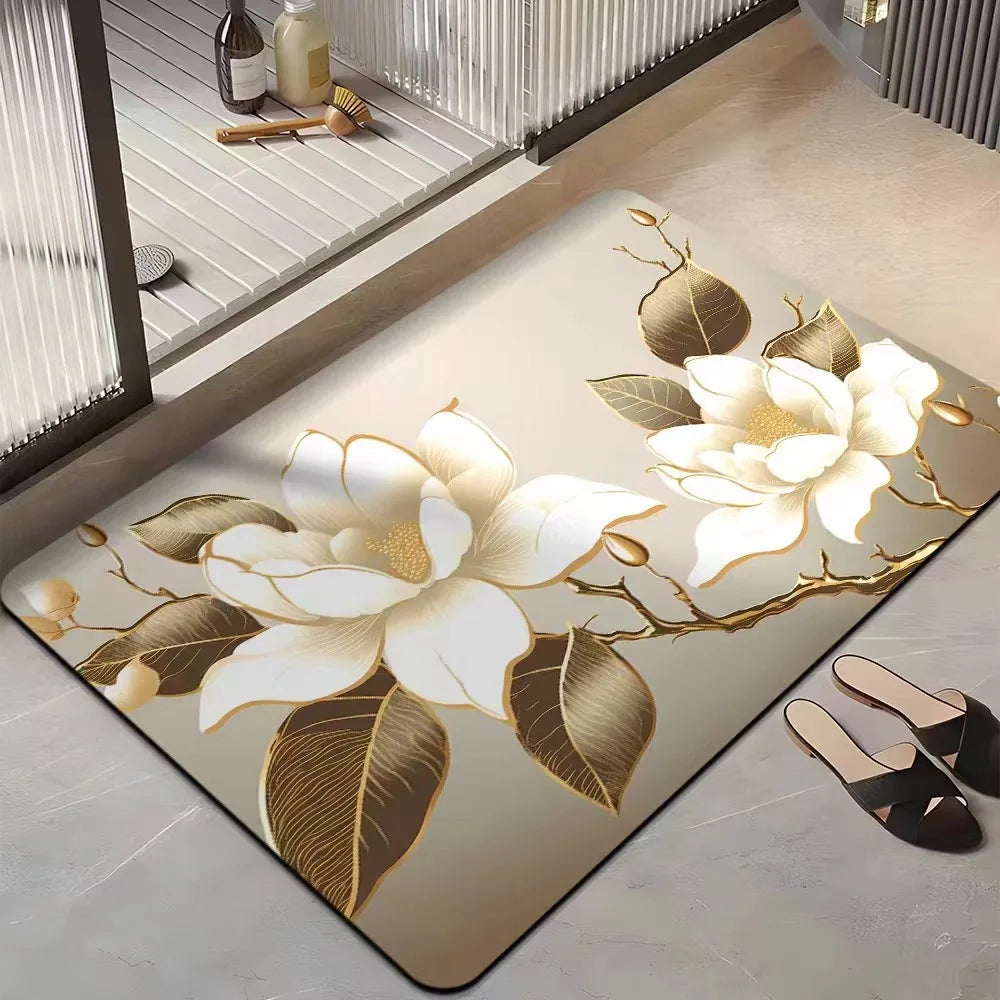 Quick-dry non-slip bath door mat