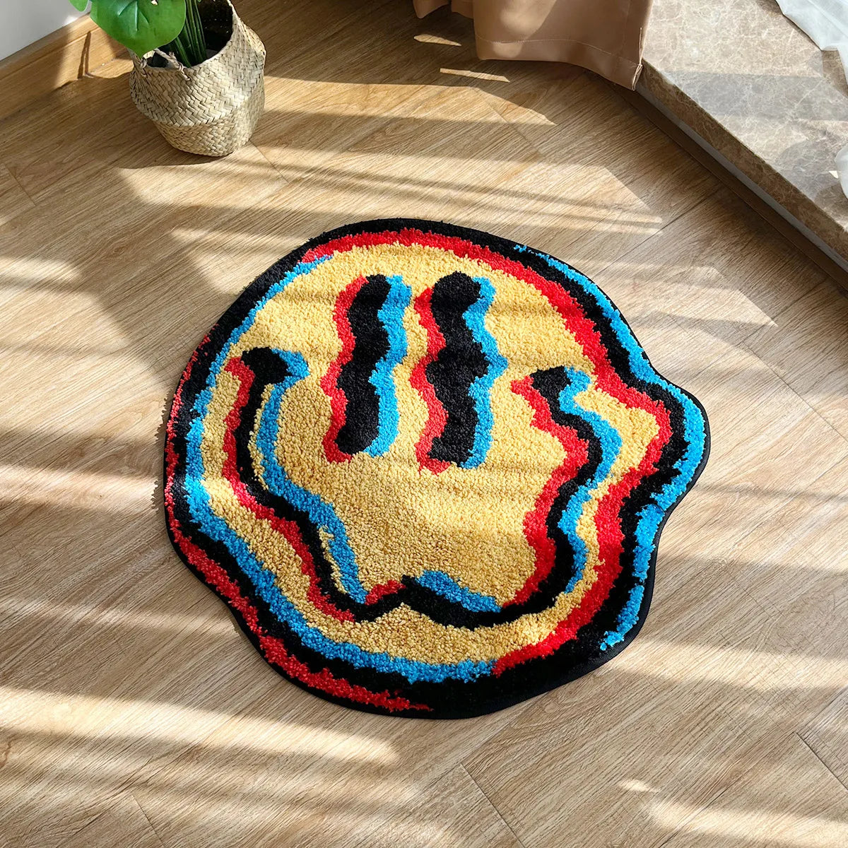 Trippy Smiling Tufted Non-Slip Rug
