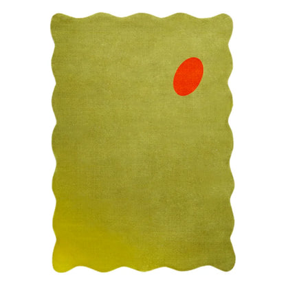 Modern Minimalist Solid Color Irregular Plush Washable Area Rug