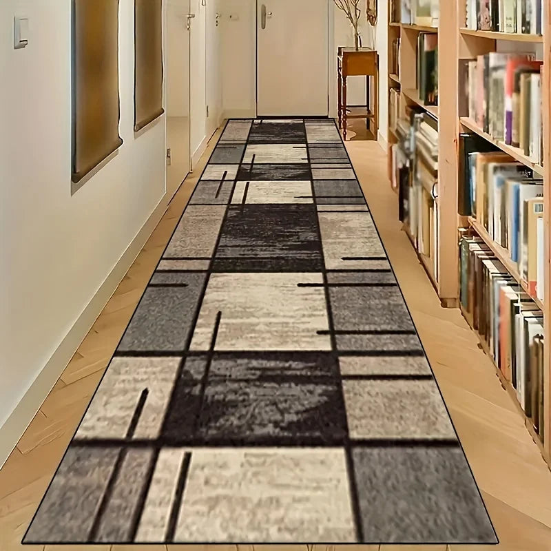 Luxury velvet hallway runner rug washable bohemian gold decor mat