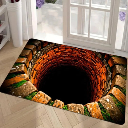 3D Stone Hole Illusion Doormat
