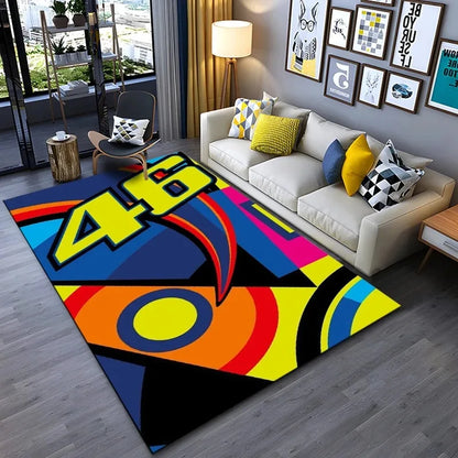 The Doctor Cartoon Yellow Racing Theme Carpet Mat Number 46 Living Room Bedroom Rug Home Decoration