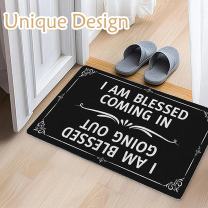 Funny Blessed Welcome Door Mat