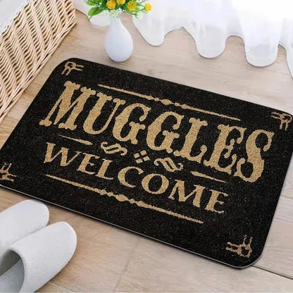Wizards Muggles Welcome Door Mat