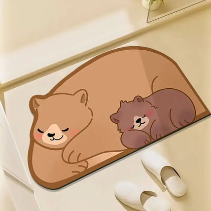 VIKAMA Diatomite Bathroom Kitchen Absorbent Door Rug Simple Anti-slip Water Absorbent Soft Bathroom Foot Mat