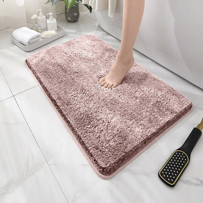 Soft Thick Plush Floor Mat Comfortable Non-Slip Water-Absorbent Carpet Bathroom Bedroom Living Room Home Decor