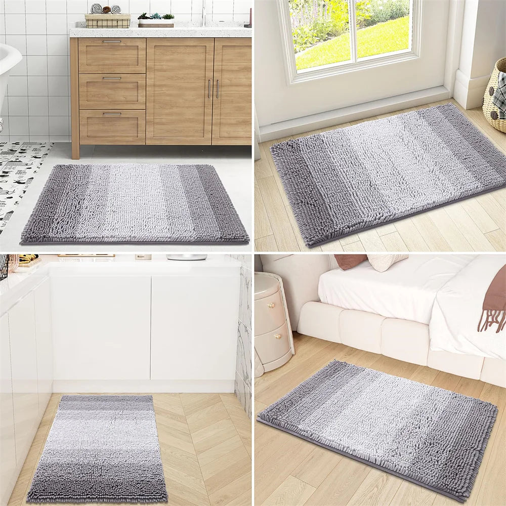 Olanly Luxury Chenille Non-Slip Bath Rug