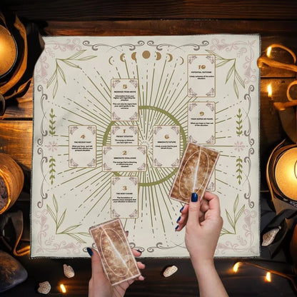 VIKAMA Celtic Cross Tarot Tablecloth Divination Altar Cloth Witchcraft Decor