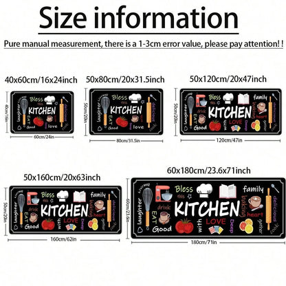 VIKAMA Printed Kitchen Non-Slip Floor Mat Set