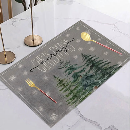 Christmas Tree Non-Slip Table Placemat Set