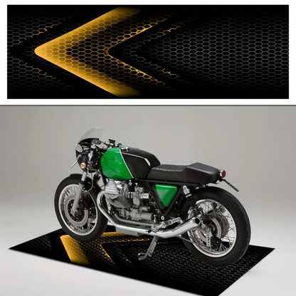 VIKAMA Motorcycle Premium Flannel Anti-Slip Parking Area Rug