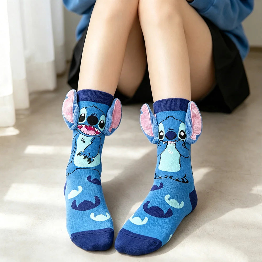 Disney Stitch Funny Cartoon Cotton Socks For Men Women
