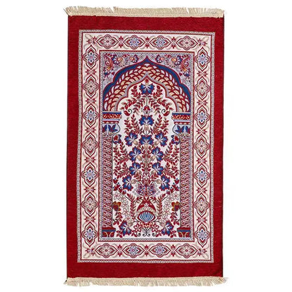 Portable cotton Muslim prayer rug for travel