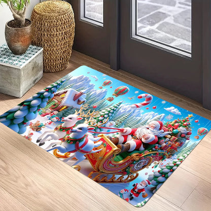 VIKAMA Christmas Gnome Non-Slip Area Rug