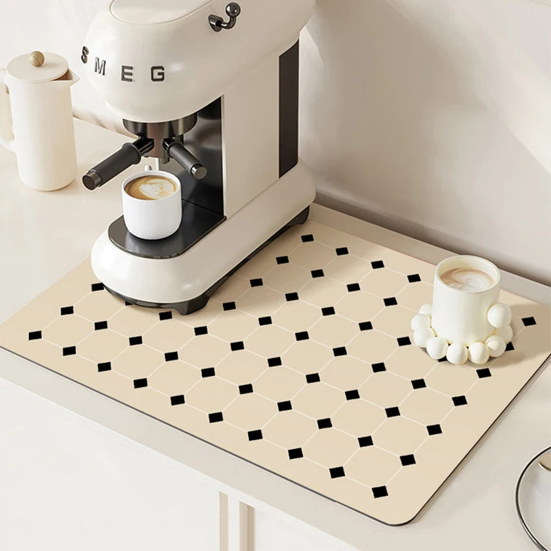 Absorbent anti-slip kitchen countertop pad