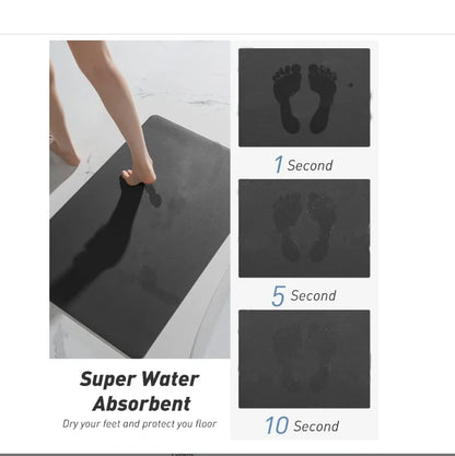 VIKAMA Semi-Circular Diatomite Bathroom Floor Mat Absorbent Non-Slip Entrance Door Mat