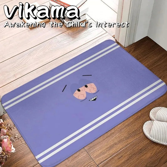 VIKAMA Welcome Indoor Hallway Crystal Pile Decorative Mat Bathroom Entrance Non-Slip Home Machine Washable Carpet