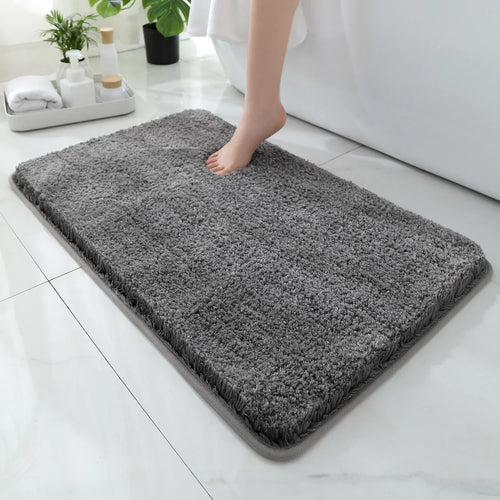 Rounded Thick Plush Bathroom Mat Absorbent Non-Slip Bathtub Entrance Door Floor Rug Home Decor