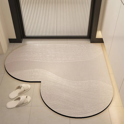Heart-shaped quick-dry non-slip bath mat