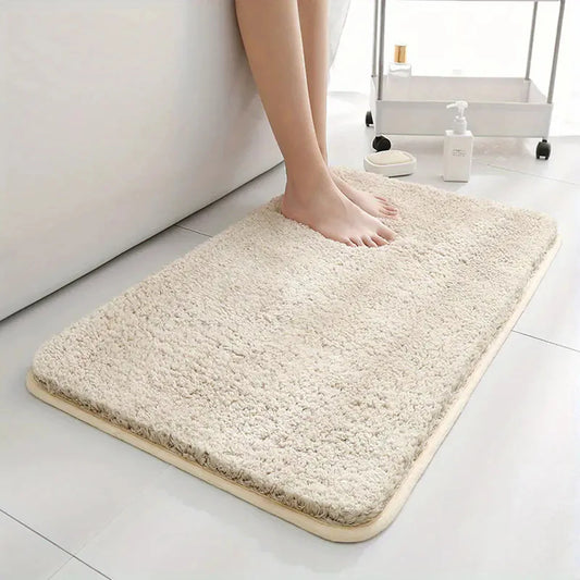 Water Absorbent Non-Slip Thickened Bathroom Carpet Long Hair Machine Washable Toilet Floor Mat