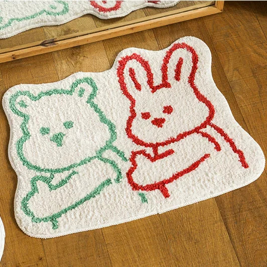 VIKAMA Cartoon Soft Cashmere-Feel Bedside Area Rug