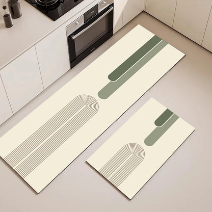 Diatom Mud Kitchen Floor Mat Cuttable Oil-Proof Non-Slip Absorbent Long Door Rug