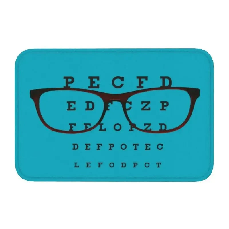 Snellen Eye Chart Doormat Optometrist Style Non-Slip Entrance Rug Kitchen Bathroom Garage Floor Mat