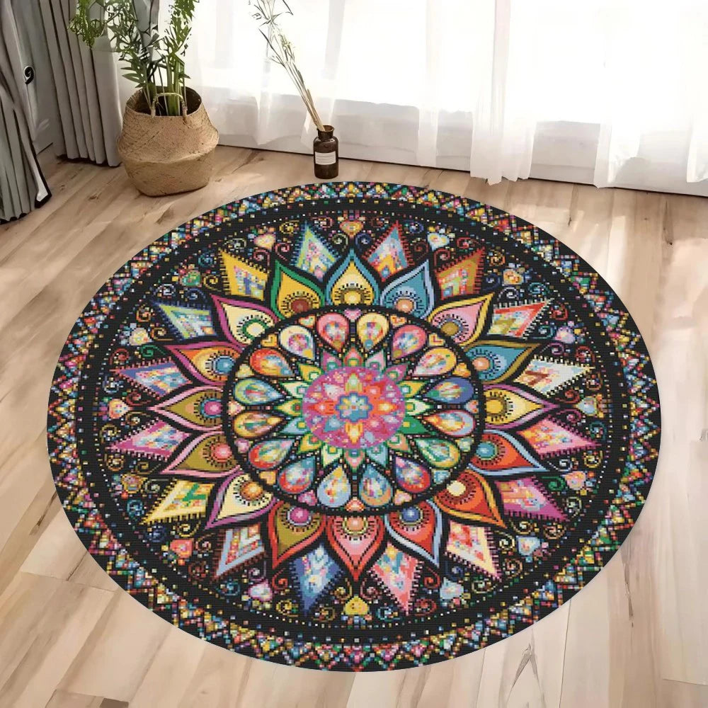 3D Mandala Chakra Round Yoga Rug