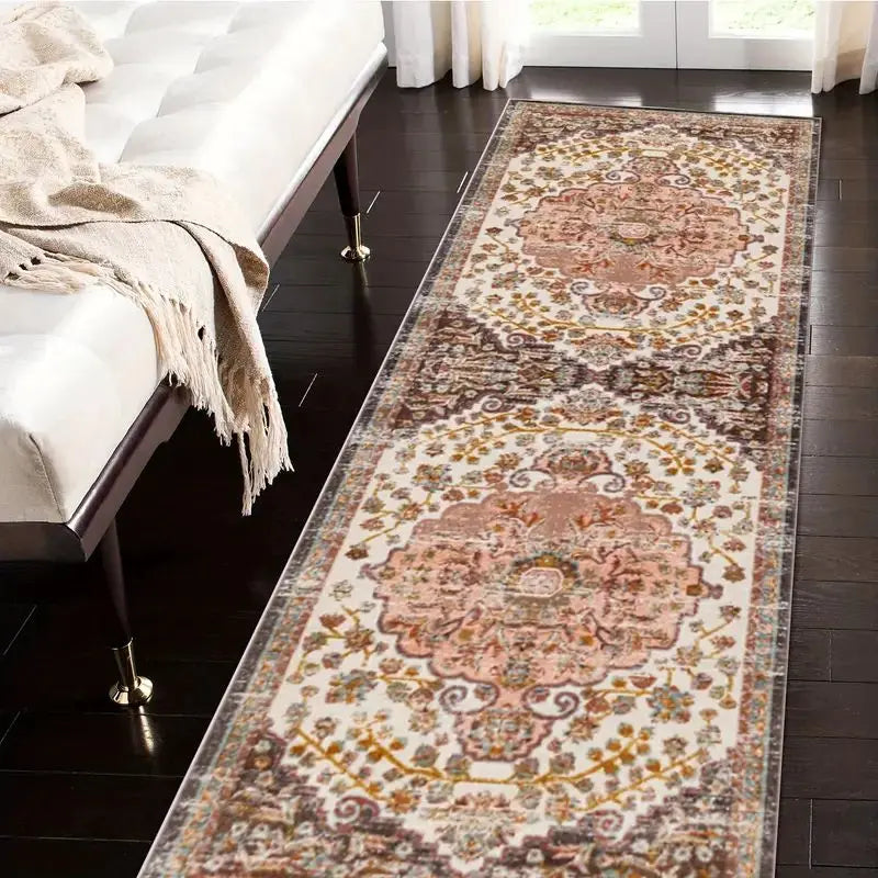 VIKAMA Vintage Washable Non-Slip Hallway Runner Rug