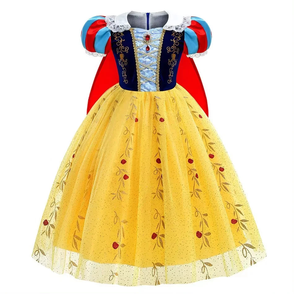 Disney Snow White Costume Dress With Cloak For Girls