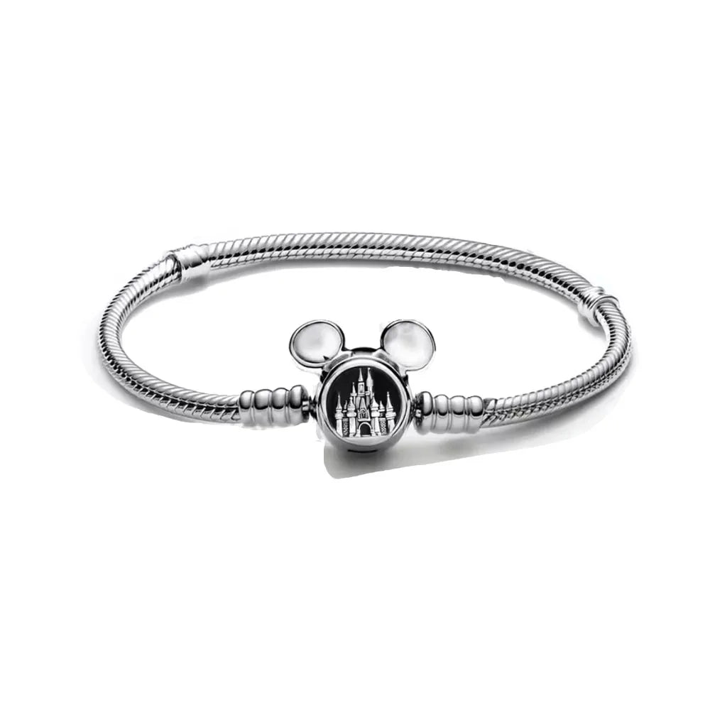 Disney 925 Silver Cartoon Charm Bracelet DIY Jewelry
