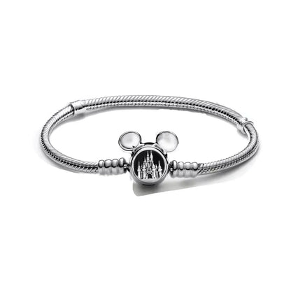 Disney 925 Silver Cartoon Charm Bracelet DIY Jewelry