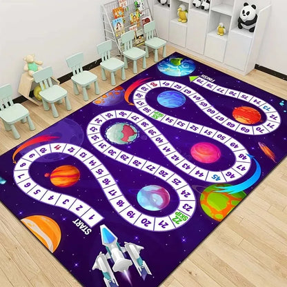Snakes and Ladders Game Pattern Area Rug
