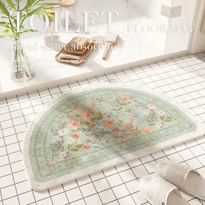 Fresh American Floral Bathroom Absorbent Non-Slip Door Floor Mat