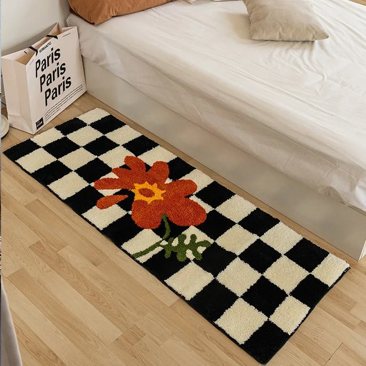 VIKAMA Checkerboard Cashmere-Feel Soft Area Rug